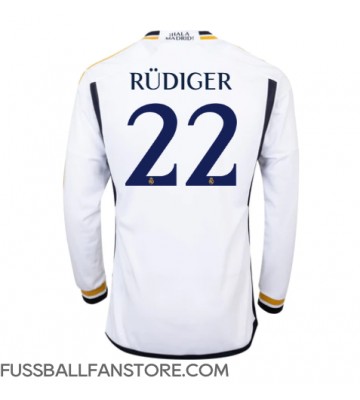 Real Madrid Antonio Rudiger #22 Replik Heimtrikot 2023-24 Langarm